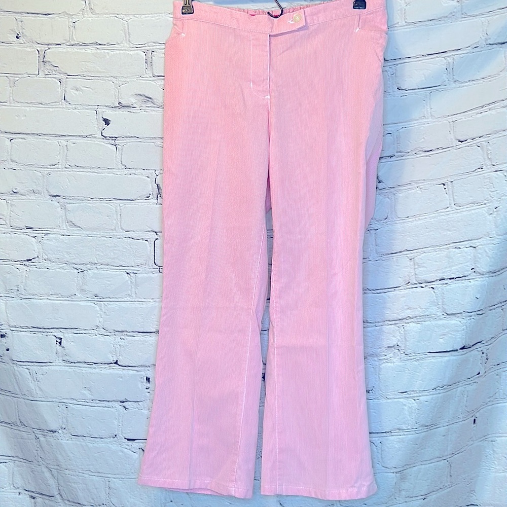 Liz Lange Pink & White Striped Ankle Length Maternity Pants Size 6